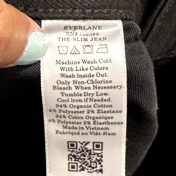 Everlane Men's 29 x 32 The Slim Jean Black High Stretch New - Picture 5 of 5
